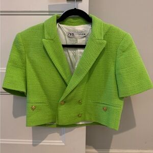 Zara Vibrant Green Short Blazer